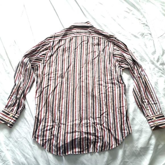 Tailorbyrd| Men's Striped button down collared Shirt - Multicolor - Picture 5 of 8